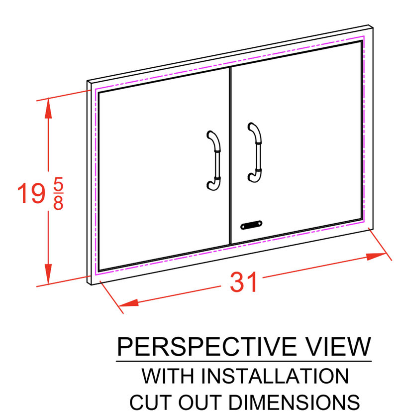 Bull 30-in Stainless Steel Double Door Combo w/ Reveal