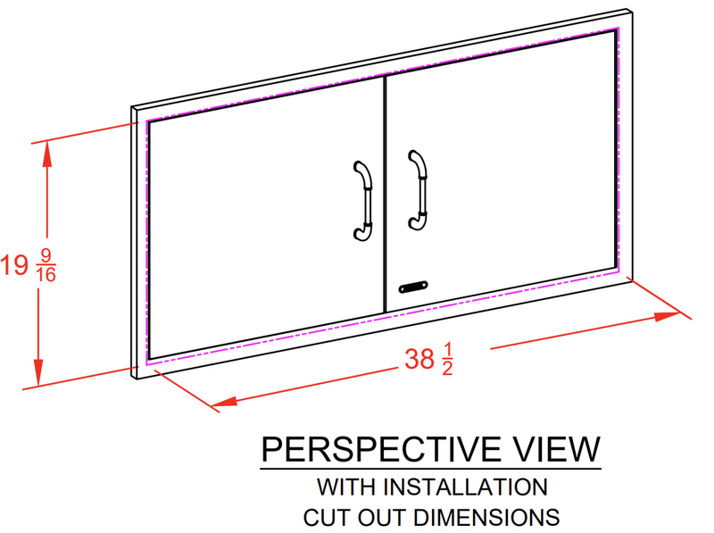 Bull 38-in Stainless Steel Double Door Combo w/ Reveal