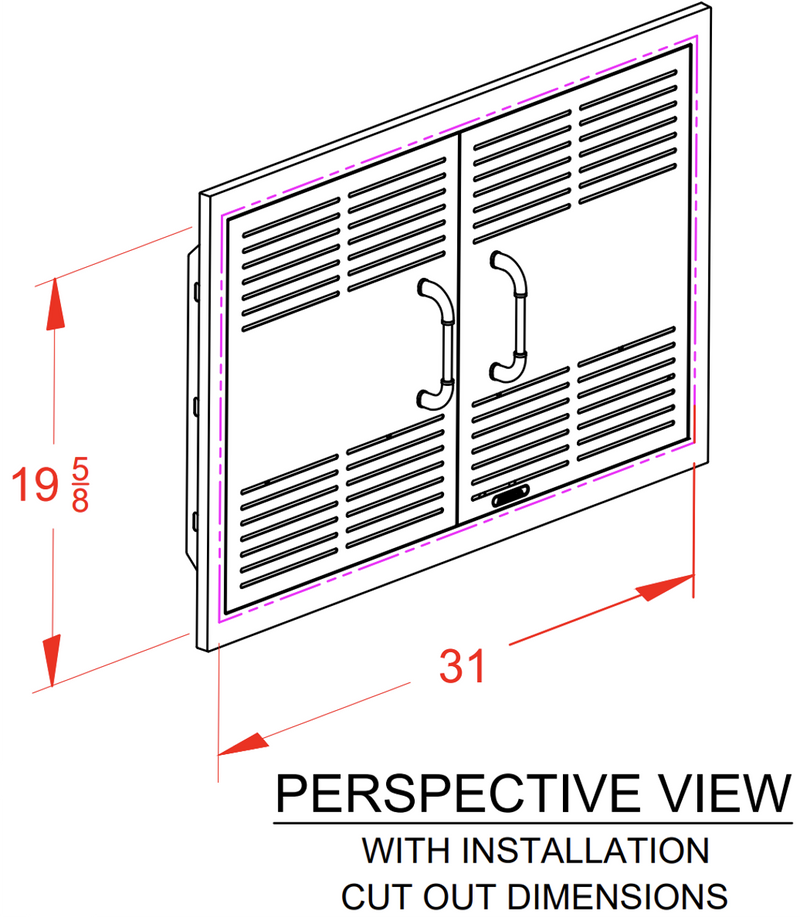 Bull 30-in Stainless Steel Dual-Lined Vented Double Door Combo w/ Reveal