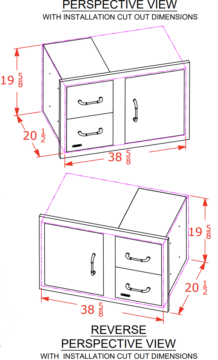 Bull 38-in Stainless Steel Door/Drawer Combo w/ Reveal