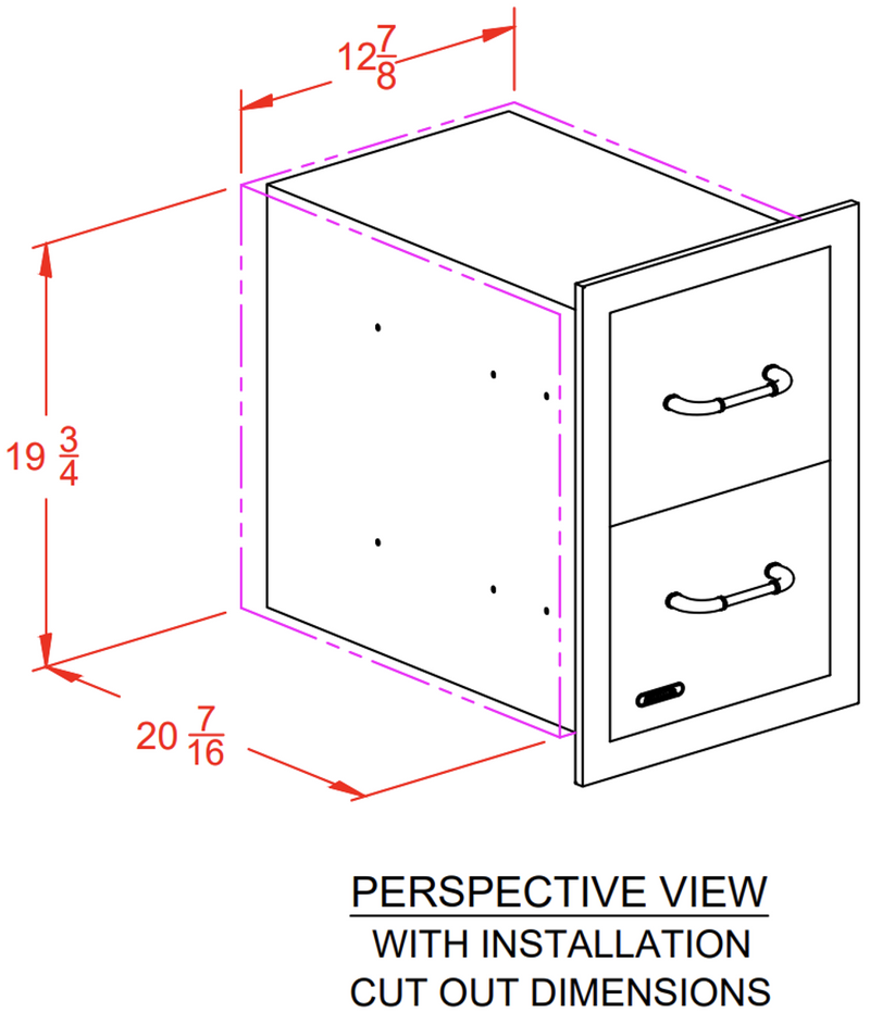 Bull 15-in Stainless Steel Double Drawer Combo w/ Reveal