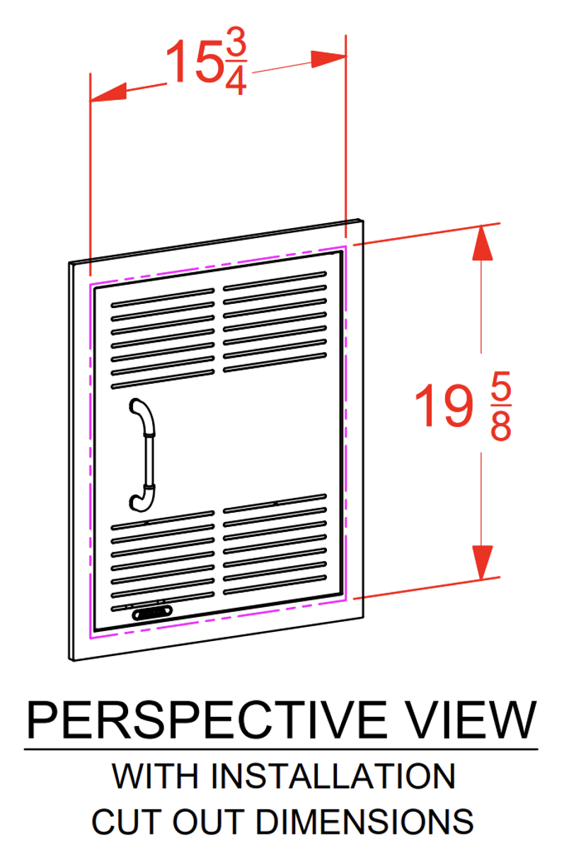 Bull 18-in Stainless Steel Dual Lined Vented Single Vertical Door w/Reveal