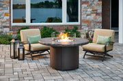 Outdoor GreatRoom Beacon 48-in Round Propane Fire Pit Table in Brown