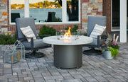 Outdoor GreatRoom Beacon 48-in Round Propane Fire Pit Table in White Onyx