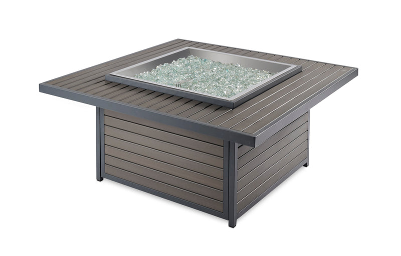 Outdoor GreatRoom Kenwood 40-in Square Propane Fire Pit Table in Taupe