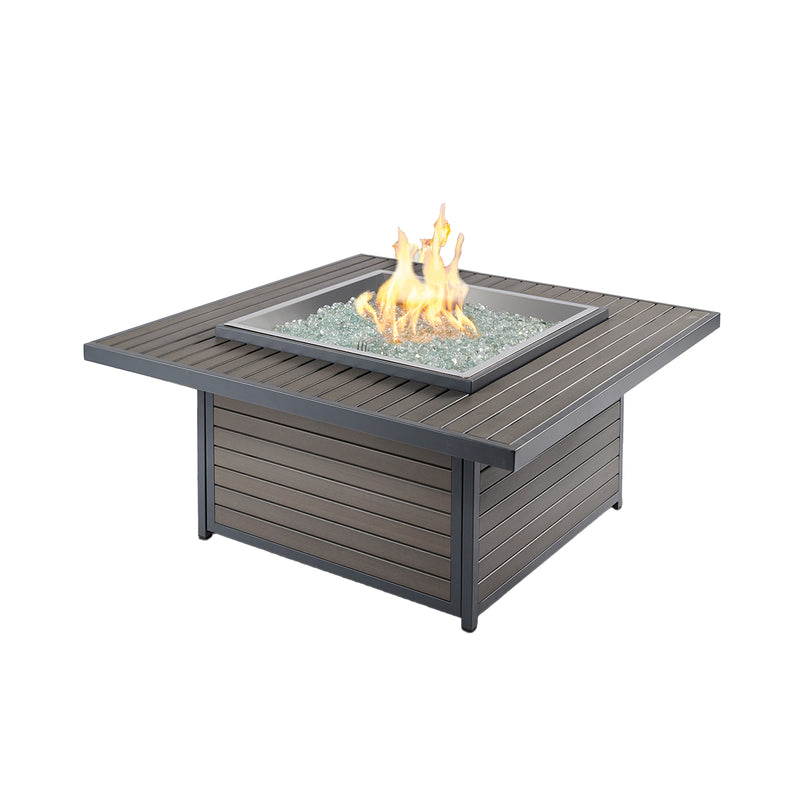 Outdoor GreatRoom Kenwood 40-in Square Propane Fire Pit Table in Taupe