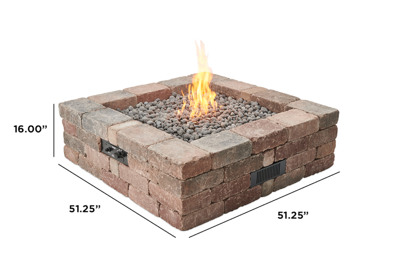 Outdoor GreatRoom Bronson 51-in Square Propane Concrete Fire Pit Enclosure