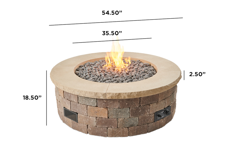 Outdoor GreatRoom Bronson 51-in Round Propane Concrete Fire Pit Enclosure