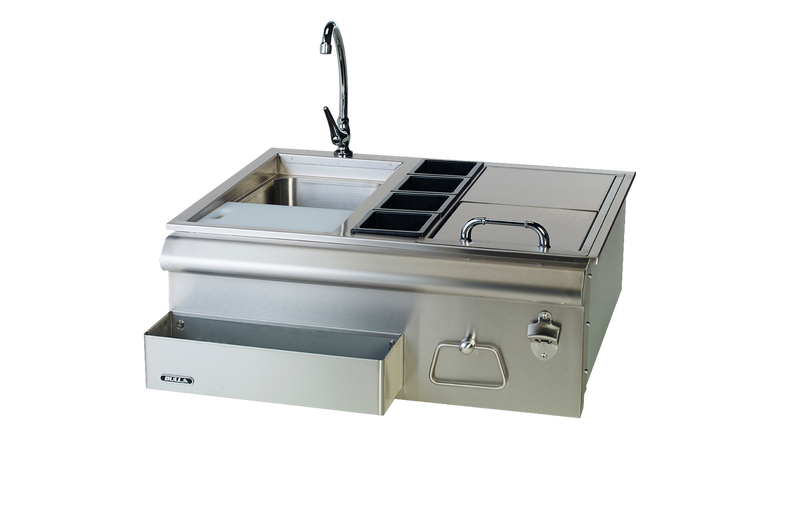 Bull 30-in Stainless Steel Slide-in Bar Center w/ Ice Chest & Sink