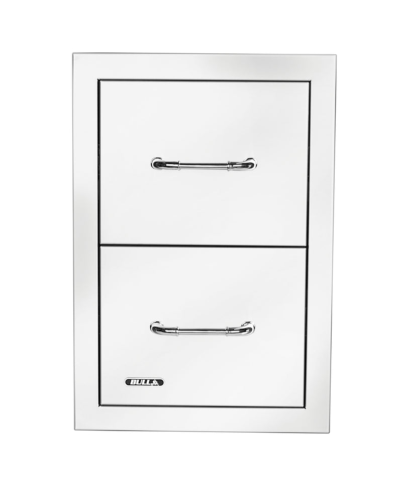 Bull 15-in Stainless Steel Double Drawer Combo w/ Reveal