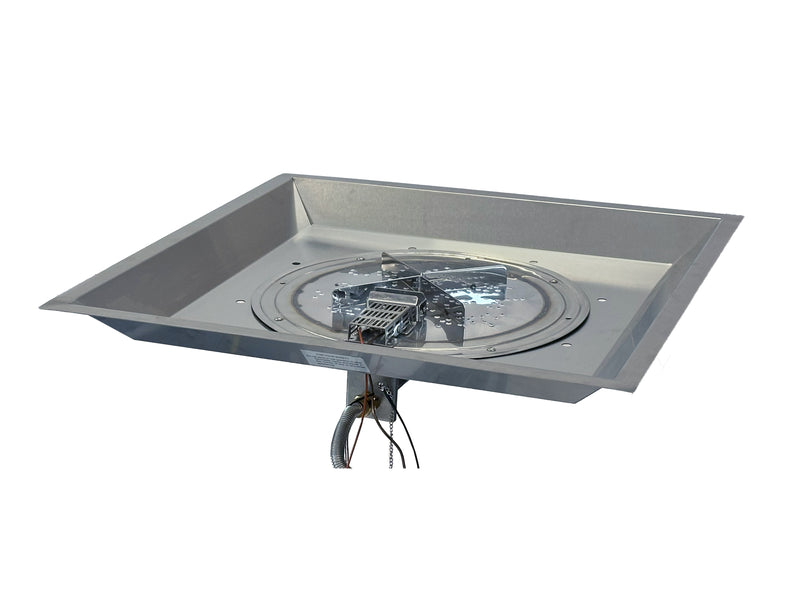 Outdoor GreatRoom 24-in Crystal Fire Plus Square Burner in Stainless Steel