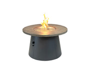 Outdoor GreatRoom Cirvalo 41-in Round Propane Fire Pit Table in Smokey Oak