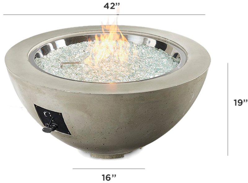 Outdoor GreatRoom Cove 42-in Round Propane Fire Bowl in Natural Grey