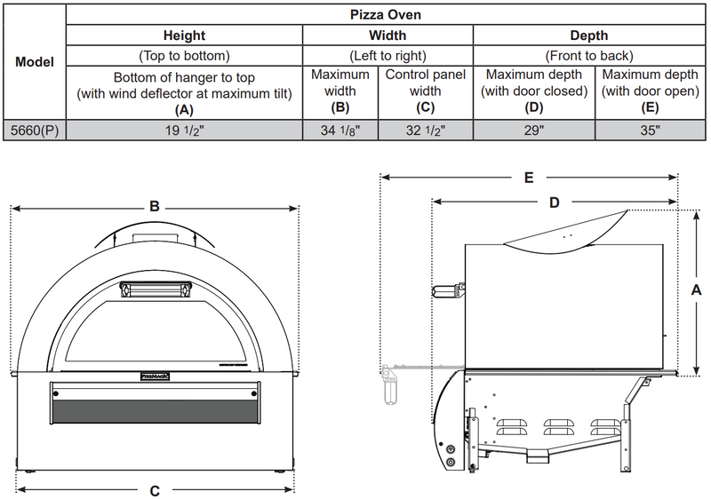 FireMagic Propane Gas Pizza Oven w/ Black Glass Touchscreen Controls