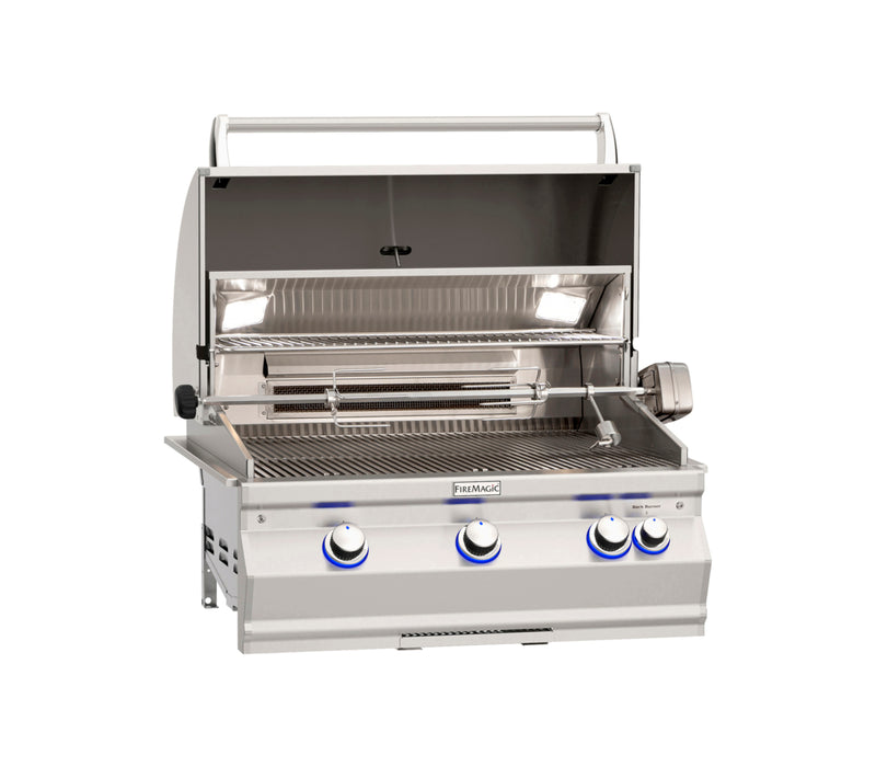 FireMagic Aurora A660i 30-in Built-In Gas Propane Grill w/ Analog Thermometer, Optional Rotisserie Kit