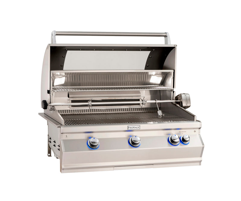 FireMagic Aurora A790i 36-in Built-In Gas Propane Grill w/ Analog Thermometer, Magic View Window, & Optional Rotisserie Kit