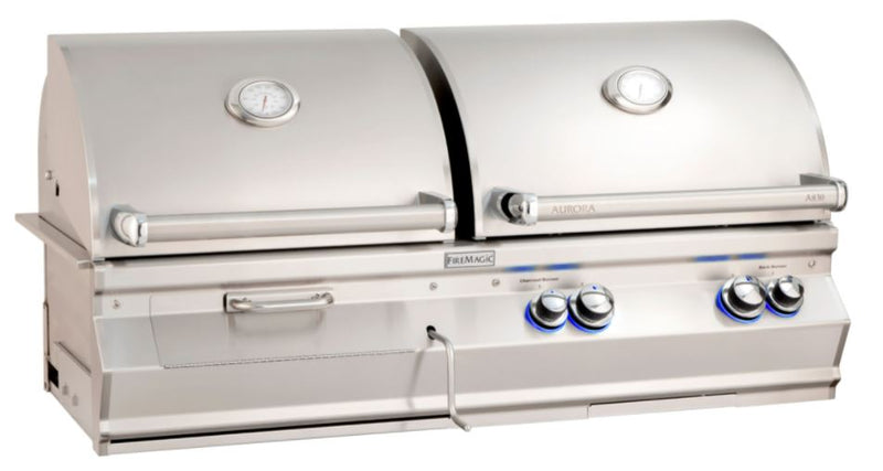 FireMagic Aurora A830i 46-in Built-In Gas Propane & Charcoal Dual Grill w/ Analog Thermometer