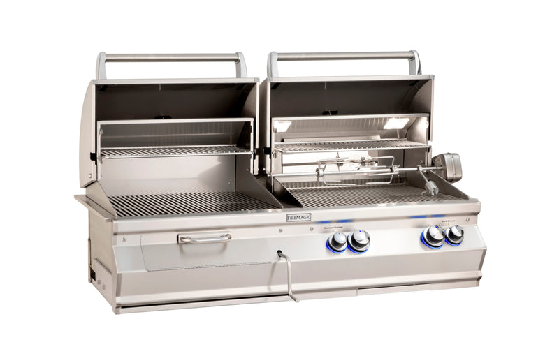 FireMagic Aurora A830i 46-in Built-In Gas Propane & Charcoal Dual Grill w/ Analog Thermometer