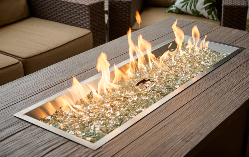 Outdoor GreatRoom Havenwood 62-in Linear Propane Fire Pit Table, Driftwood Everblend Top
