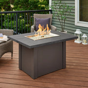 Outdoor GreatRoom Havenwood 44-in Rectangular Propane Fire Pit Table, Carbon Grey Everblend Top
