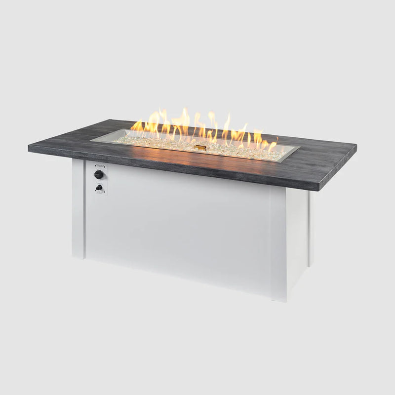 Outdoor GreatRoom Havenwood 62-in Linear Propane Fire Pit Table, Carbon Grey Everblend Top