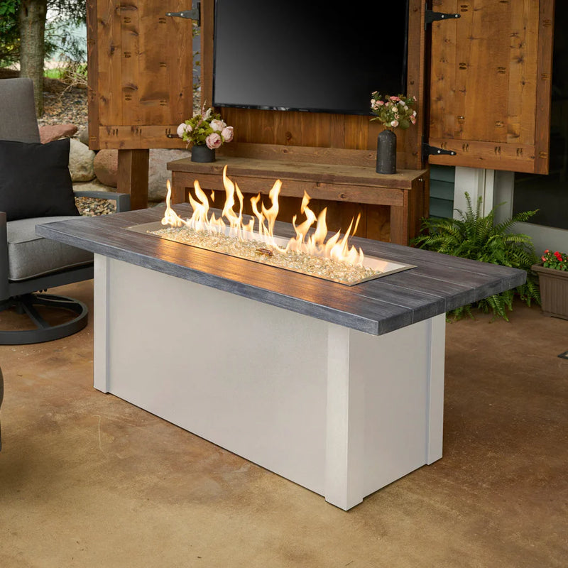 Outdoor GreatRoom Havenwood 62-in Linear Propane Fire Pit Table, Carbon Grey Everblend Top