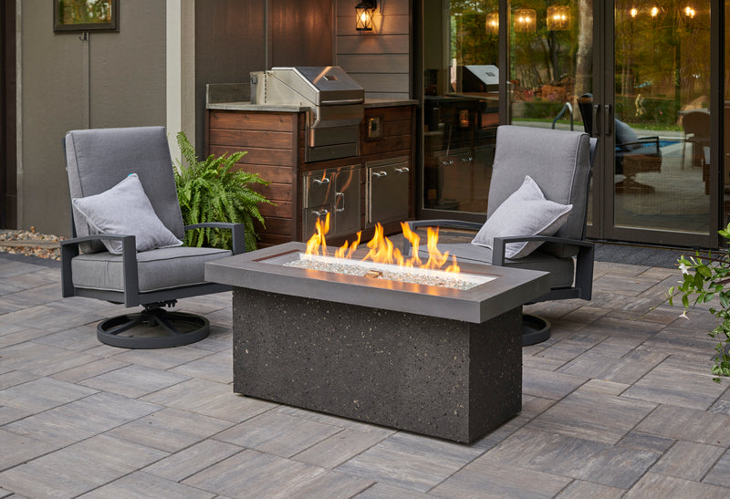 Outdoor GreatRoom Key Largo 48-in Rectangular Propane Fire Pit in Midnight Mist
