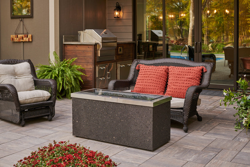 Outdoor GreatRoom Key Largo 48-in Rectangular Propane Fire Pit in Stainless Steel