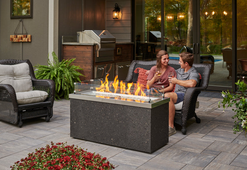 Outdoor GreatRoom Key Largo 48-in Rectangular Propane Fire Pit in Stainless Steel