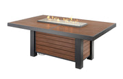 Outdoor GreatRoom Kenwood 5pc Aluminum Propane Fire Pit Dining Set in Brown