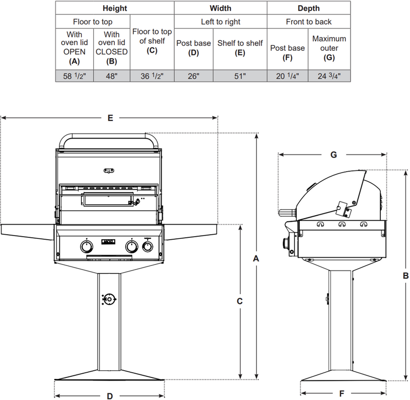 American Outdoor Grill L/T-Series 24-in Stainless Steel 2 Burner Natural Gas Grill on In Ground Post