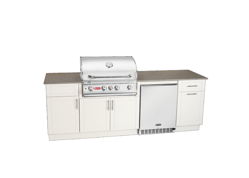 Bull Myrtle Beach Durabull 8-ft Kitchen Island in Dune Base and Coffee Brown Granite