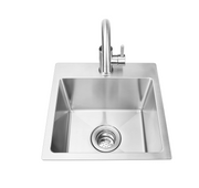 Bull 15-in Stainless Steel Sink & Faucet All In One Kit - Under & Over Mount
