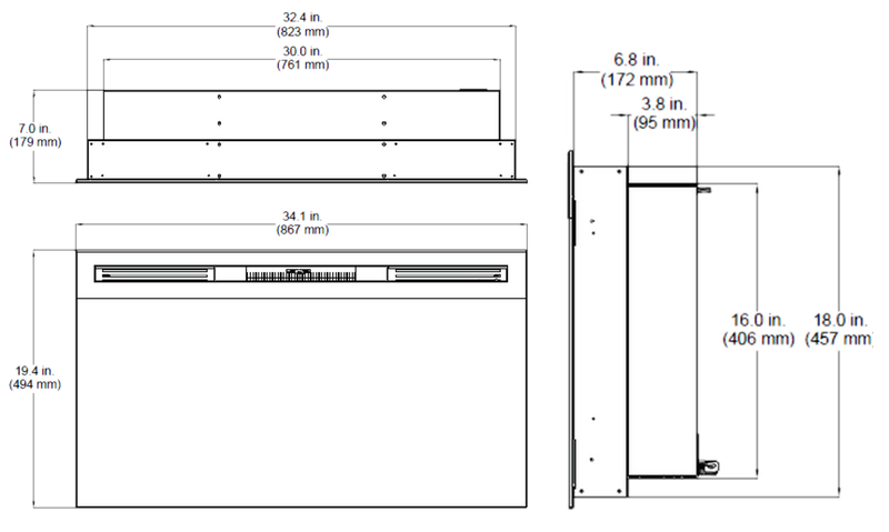 Empire Nexfire 34-in Linear Electric Fireplace
