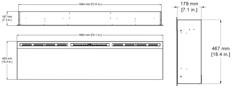 Empire Nexfire 74-in Linear Electric Fireplace
