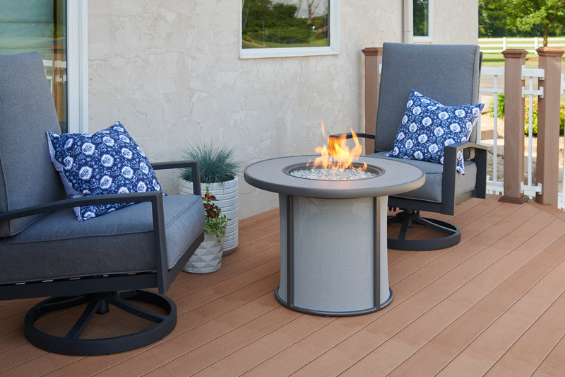 Outdoor GreatRoom Stonefire 32-in Round Aluminum Fire Pit Table in Gray