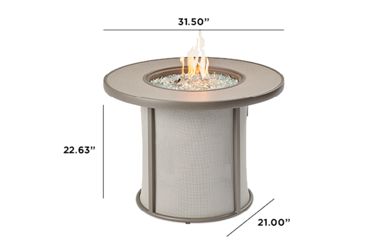 Outdoor GreatRoom Stonefire 32-in Round Aluminum Fire Pit Table in Gray