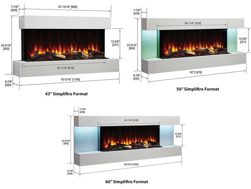 SimpliFire Format 36-in Floating Mantel Wall Electric Fireplace