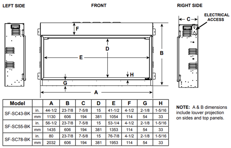 SimpliFire Scion Clean 55-in Linear Electric Fireplace