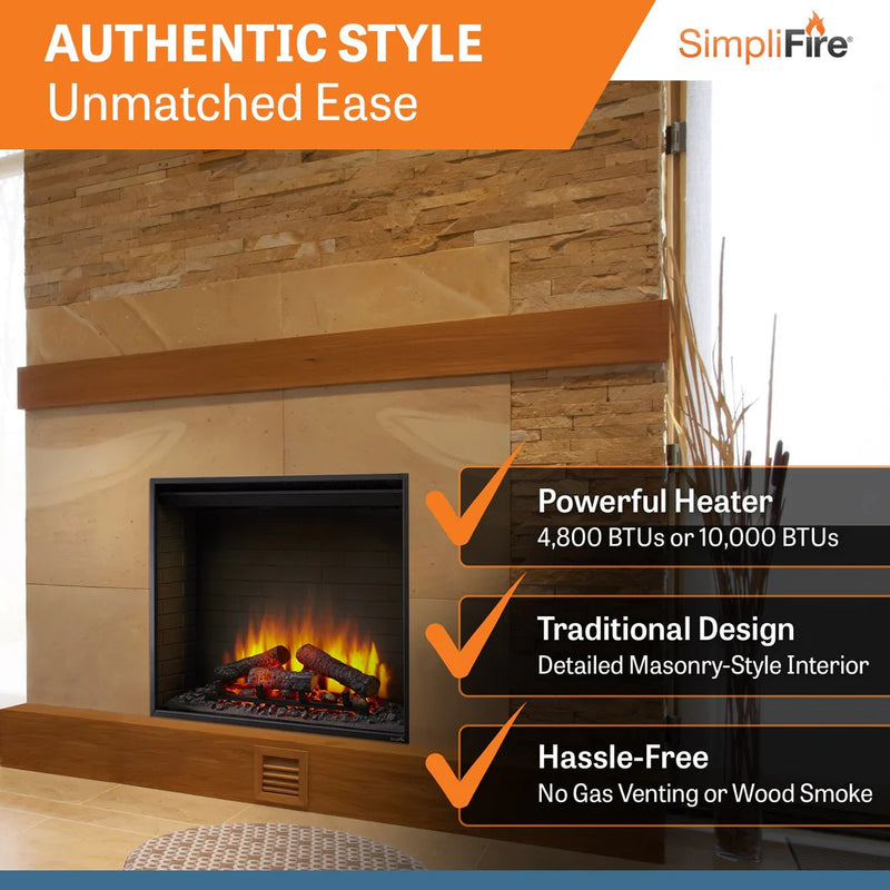 SimpliFire 36-in Built-In Electric Fireplace