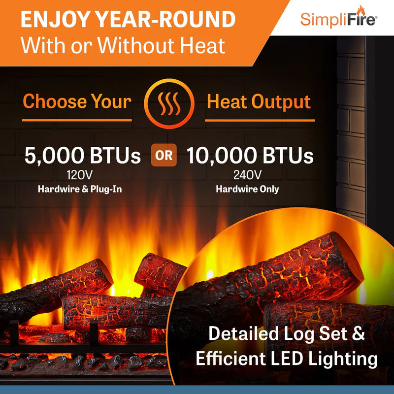 SimpliFire 36-in Built-In Electric Fireplace