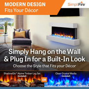 SimpliFire Format 36-in Floating Mantel Wall Electric Fireplace