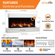 SimpliFire Format 36-in Floating Mantel Wall Electric Fireplace