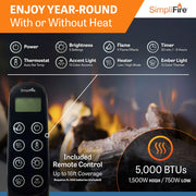 SimpliFire Format 36-in Floating Mantel Wall Electric Fireplace