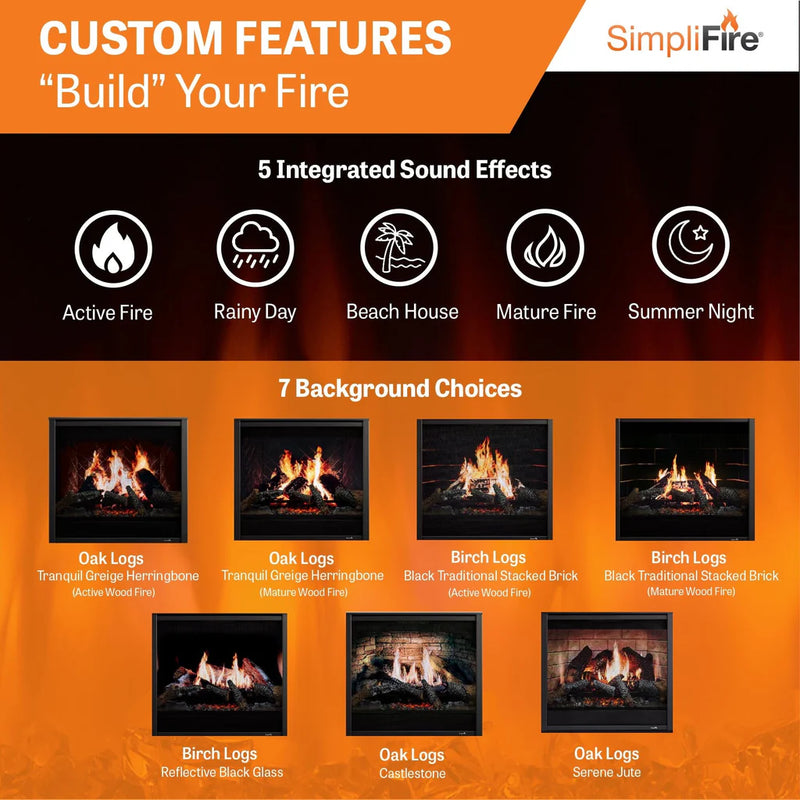 SimpliFire Inception 36-in Built-In Electric Fireplace