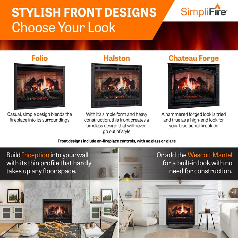 SimpliFire Inception 36-in Built-In Electric Fireplace