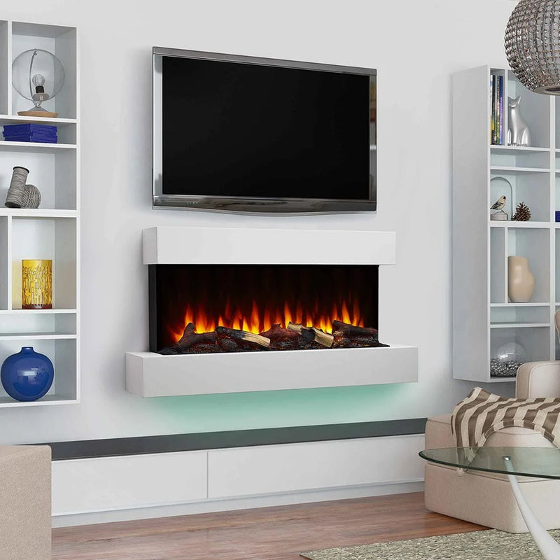 SimpliFire Format 36-in Floating Mantel Wall Electric Fireplace