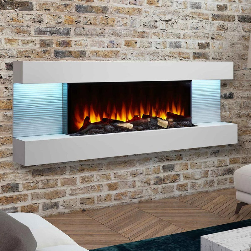 SimpliFire Format 36-in Floating Mantel Wall Electric Fireplace