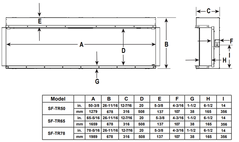 SimpliFire Triton 50-in Multi-View Electric Fireplace