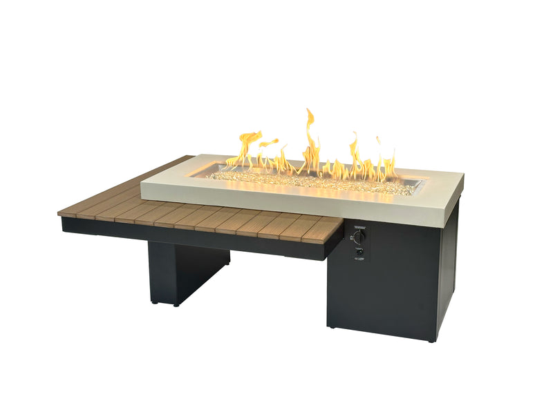 Outdoor GreatRoom Uptown 65-in Linear Gas Fire Table in Antique Mahogany